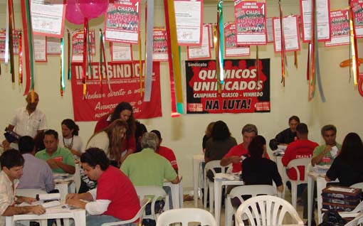 Vista geral das mesas de apuração dos votos na Regional Campinas (14/05/08)