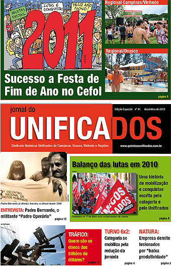 Capa do Jornal do Unificados - edição 41ª dezembro/2010