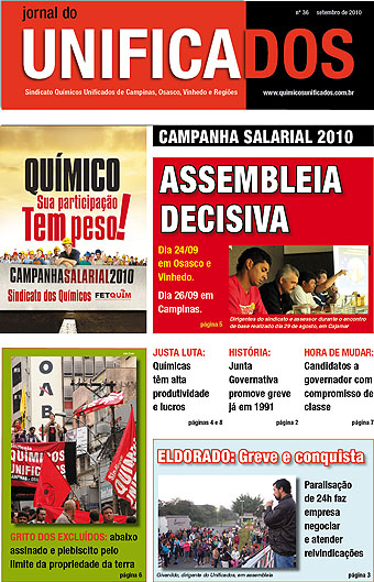Capa Jornal Unificados 36ª edição 09set10