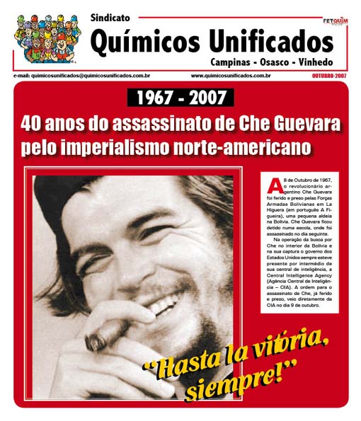  	Capa página 1 jornal 40 anos morte de Che Guevara 09 de outubro de 2007