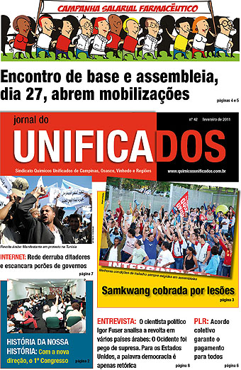 Capa Jornal do Unificados - edição 42º janeiro/2011