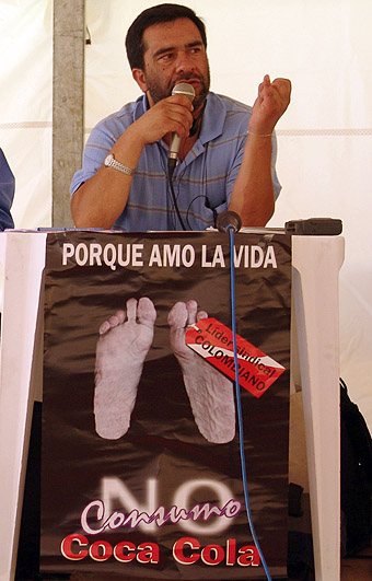 Edgard Paez, sindicalista colombiano, no Fórum Social Mundial