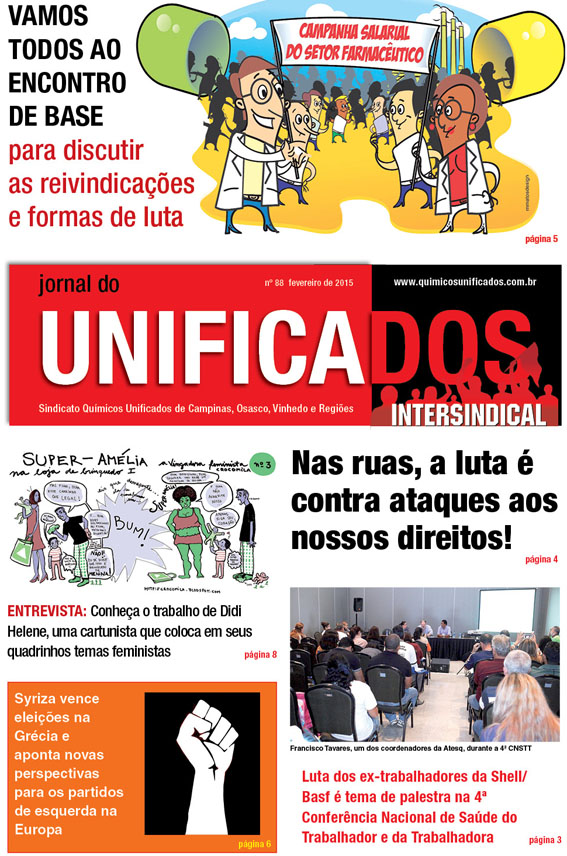 Capa do Jornal do Unificados - fevereiro/2015 - edição 88ª